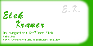 elek kramer business card